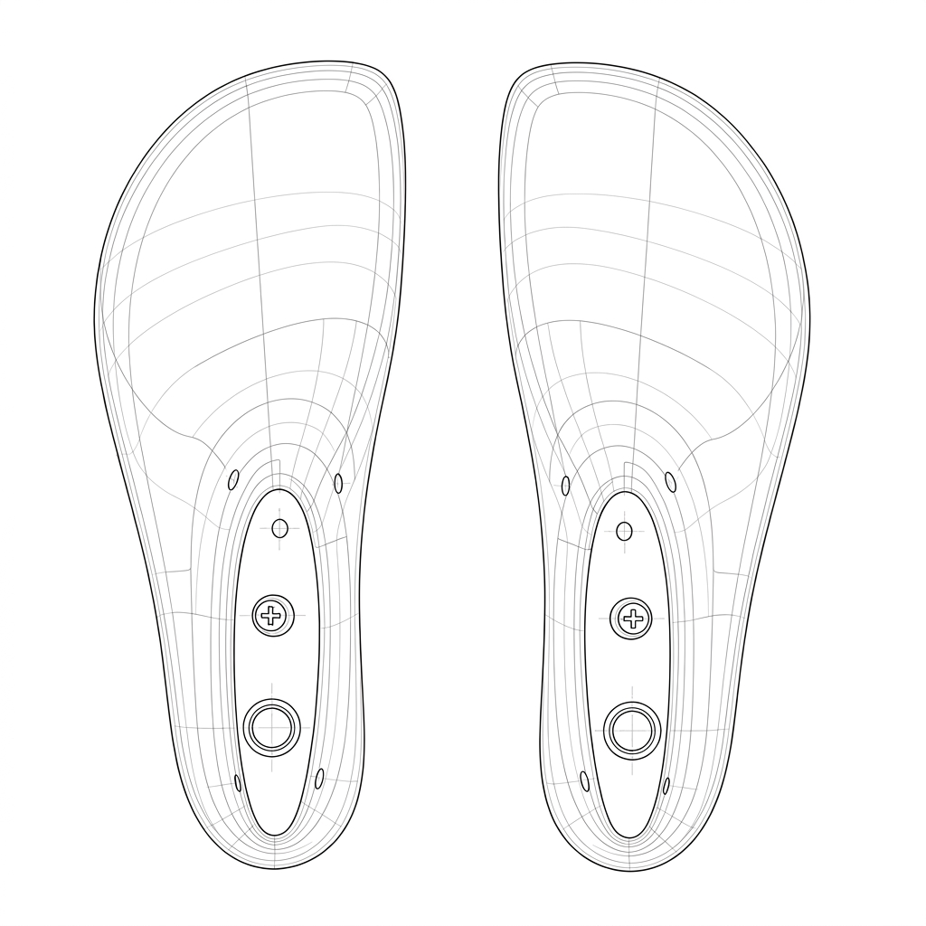 Footwear design mockup with revision notes, in review